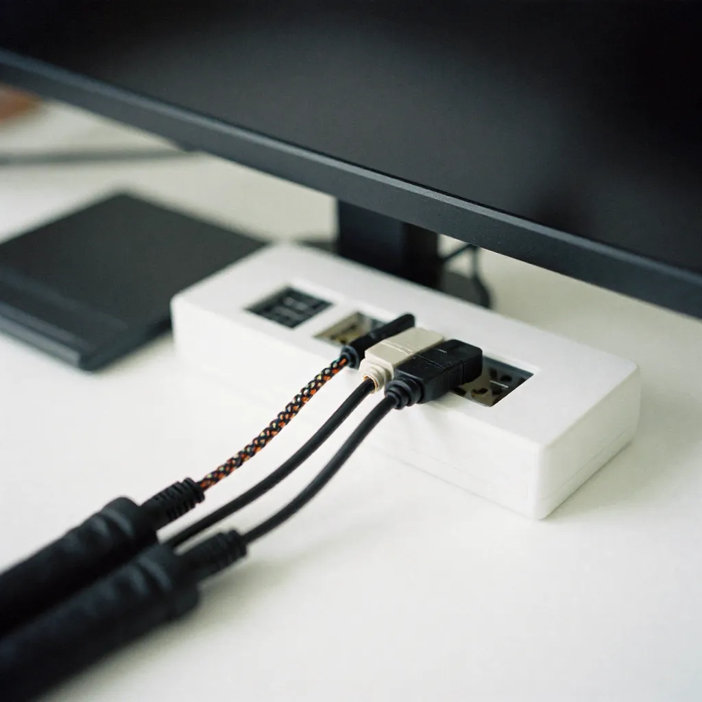 Clean workspace with organized cables